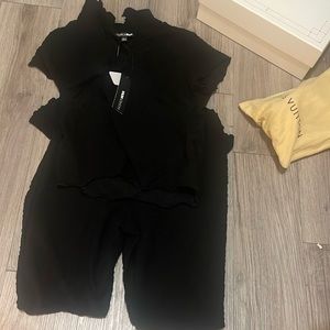 Black textured two piece set